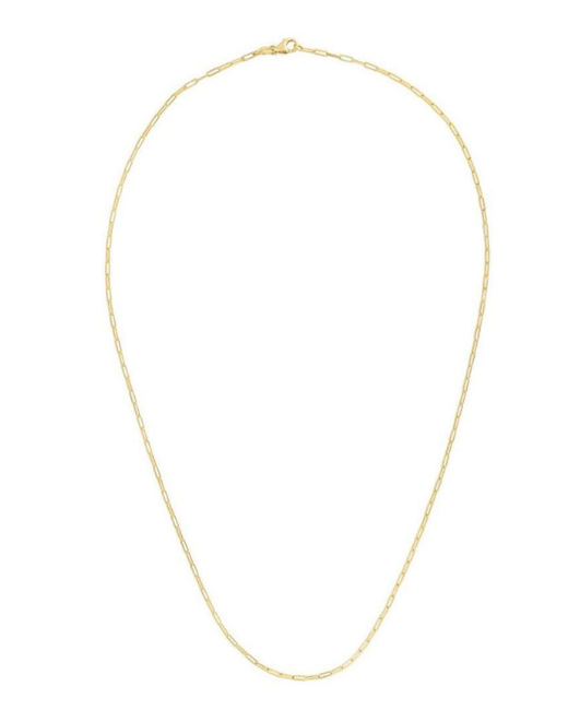 14k Yellow Gold Paperclip Chain Necklace, 1.5mm to 6.1mm Wide.