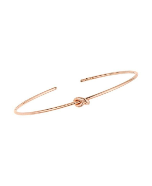 14k Yellow Gold, White Gold, and Rose Gold Polished Cuff Knot Bangle - 5.5mm Wide Bracelet