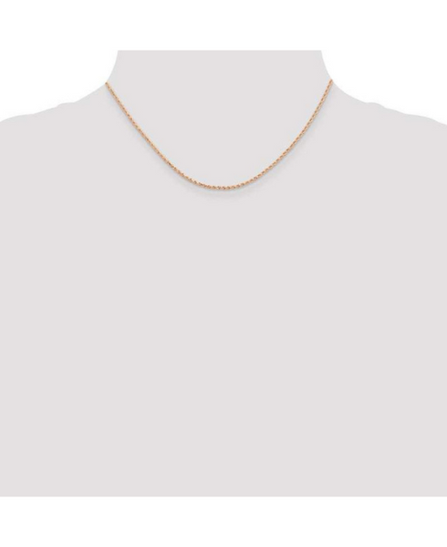 14K Solid Rose Gold Rope Chain Necklace