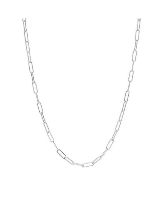 925 Italian Solid Sterling Silver Paperclip Necklace