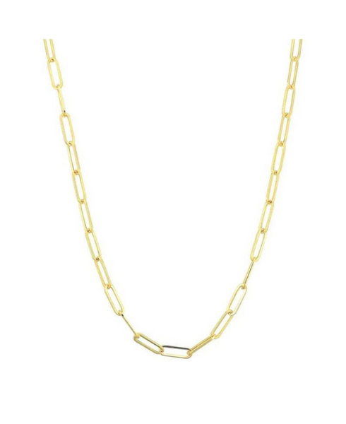 925 Italian Solid Sterling Silver Paperclip Chain Necklace