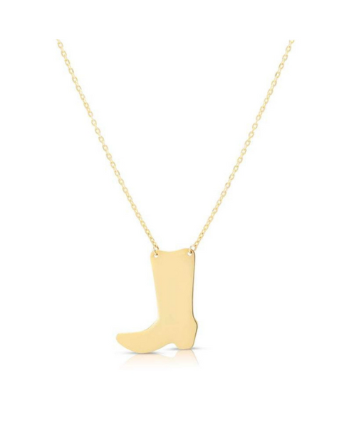 14k Gold Southwest Necklace Collection, Horseshoe, Cowboy Boot, LongHorn, Horse, Cactus , Pendant, Real Gold