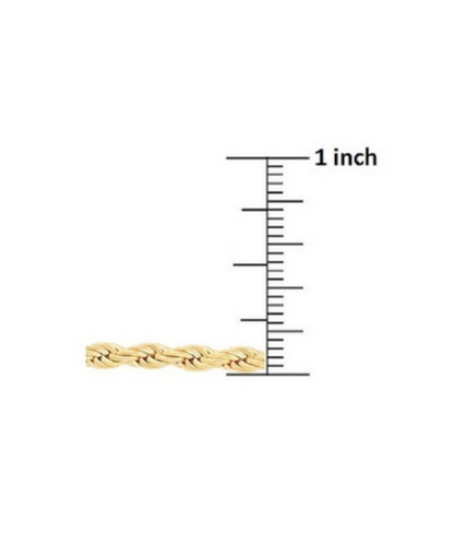 10K Gold 3MM Diamond Cut Rope Chain Necklace