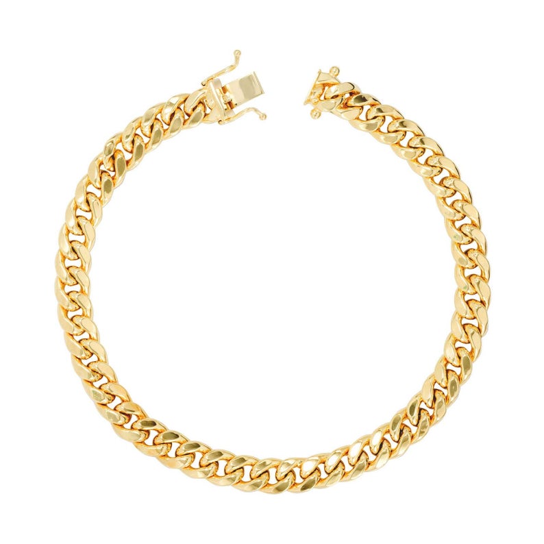 Solid 14K Yellow Gold Miami Cuban Bracelet